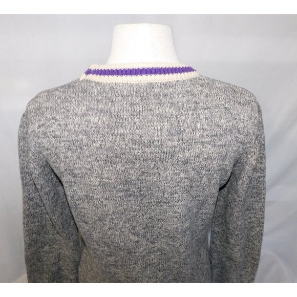 Wilfred Laurier University Canada Womens XL Renu Cabin Sweater Gray Purple - Picture 9 of 9